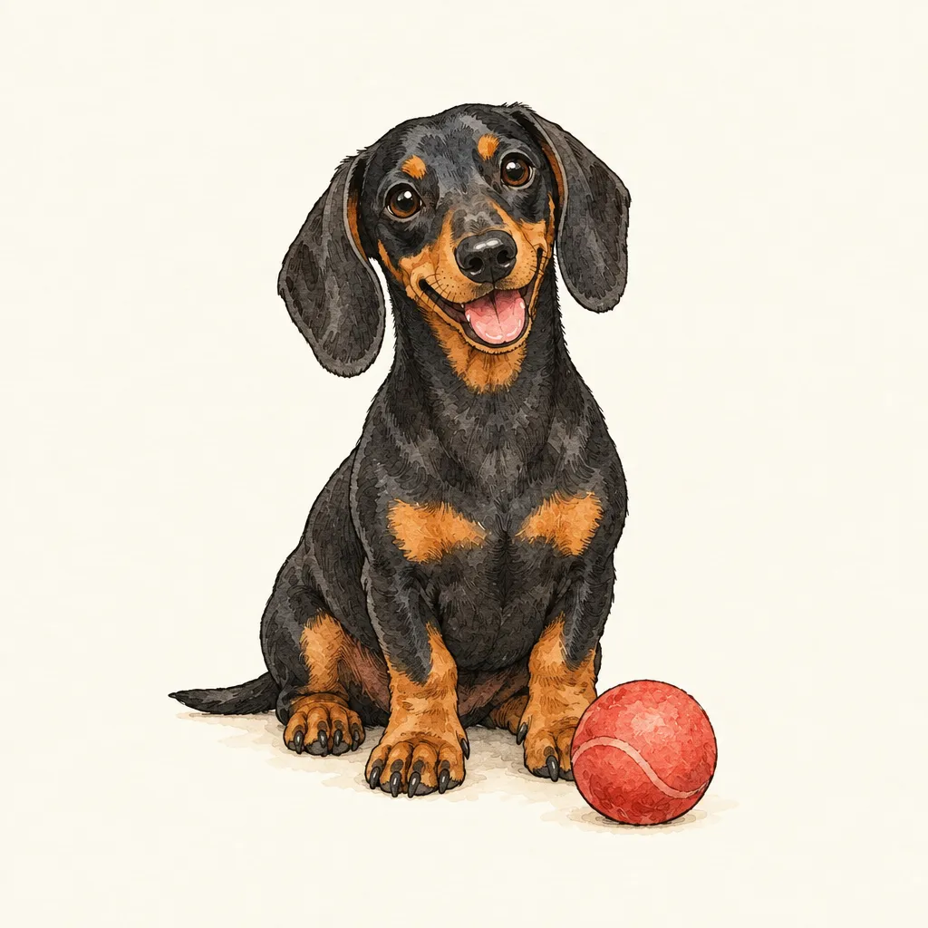 Illustration of Ralph the dachshund